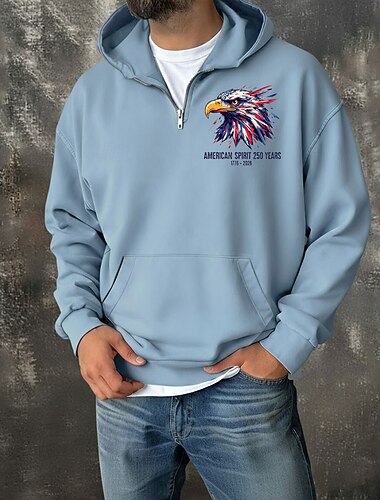  Voor heren Stoppen Hoodie met kwartrits Rode Wijn Marineblauw Groen Grijs Licht Blauw Capuchon Grafisch Zak Casual Dagelijks Casual Herfst Winter Kleding Hoodies Sweatshirts