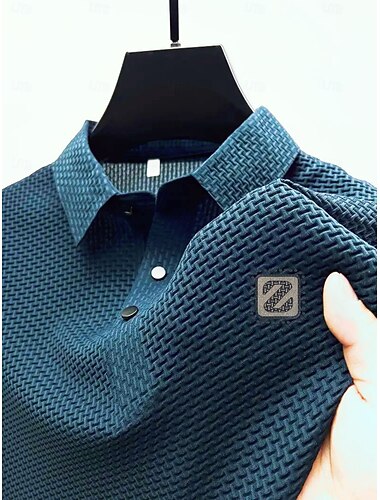  Herren Business-Polo Golfshirt Lässig Geschäft Revers Gerippter Polokragen Kurzarm Mode Basic Einfach Klassisch Sommer Frühling Normale Passform Blau Schwarz Weiß Rosa Marineblau Khaki Business-Polo