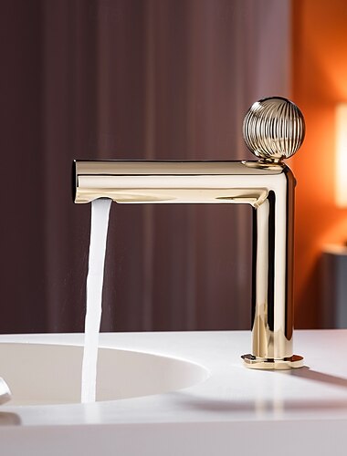  Badrum Tvättställ Kran - Klassisk Elektropläterad Centerset Singel Handtag Ett hålBath Taps