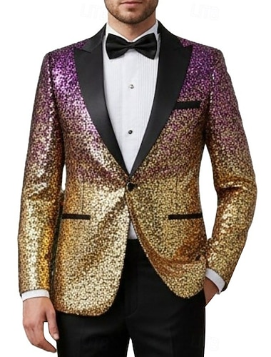  Disco Drôle Veste Blazer Costume de fête de Noël Paillettes Déguisement Homme Robe Elégante Nouvel An Soirée & Fête Soirée à thème rétro Adultes Manteau