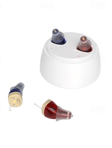  Oppladbare høreapparater for å hjelpe eldre voksne med hørsel, mini digitale høreapparater som er fullstendig i kanalen