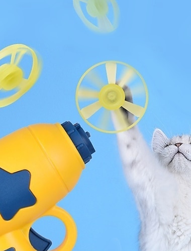  Brinquedo interativo para gatos com hélices voadoras, ideal para gatinhos e filhotes.