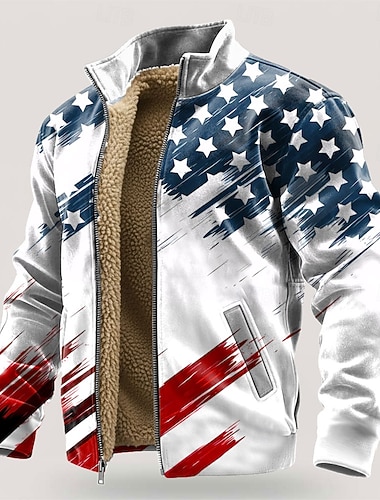  4 luglio 2026 250° Giorno della Memoria Felpa con Cappuccio con Zip e Bandiera Americana per Uomini per Attività Sportive All'aperto