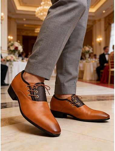  herresko i formell stil – brune med moderne design, ideelle for bryllup og formelle anledninger