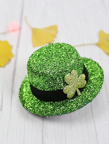  Chapeaux de fête de la Saint-Patrick avec mini trèfles verts pour enfants, femmes et animaux de compagnie