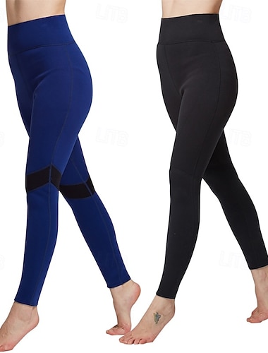  naisten 2 mm neopreenista valmistetut sukellushousut märkäpukuhousut uimahousut joustavat pitkähihaiset surffaus snorklaus scuba yksivärinen talvi