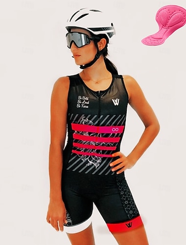  Naisten Pyöräily jersey ja shortsit Triathlon Tri -puku Lyhythihainen Maastopyöräily Maantiepyöräily Kesä Kevät Syksy Musta Punainen Sininen Pyörä Nopea kuivuminen Pehmeä Hikeä siirtävä Elastinen