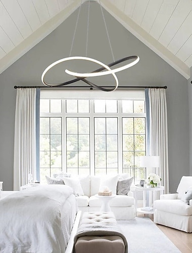  moderne LED-lysekrone med sirkulær knute, 50 watt