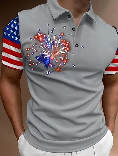  4 ביולי 2026 יום זיכרון 250 חולצת טראק קצרה מודפסת תלת ממד דגל ארה"ב לגברים יומיומית