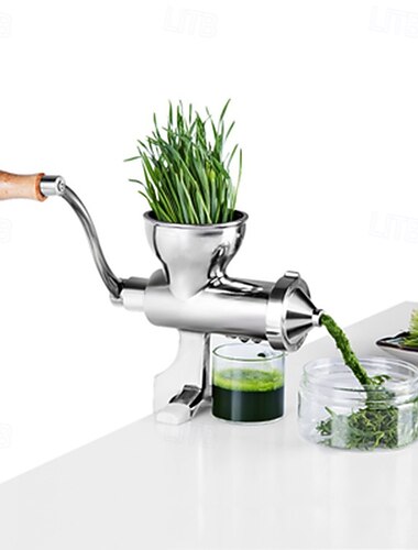  Manuelle Weizengrasentsafter-Presse, schnell, einfach und sauber, Orangenpresse, Zitruspresse, Fruchtpresse, Zitronenpresse, Edelstahl, robust, für Orangen, Zitronen, Weizengras, Gemüse und Obst