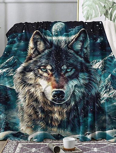  Coperta coperte in pile Coperta per divano Lupo Regalo Classico 3D Fantasia Divano Da letto Coperta decorativa Coperta calda Arredamento per la casa