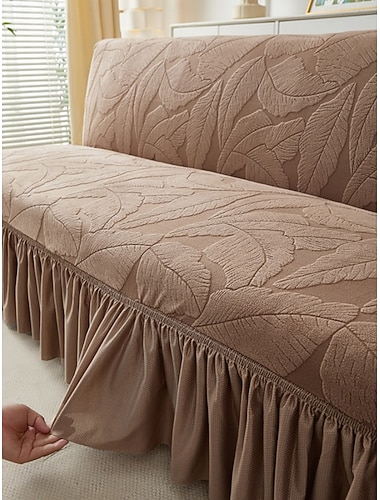  Hochelastischer Jacquard-Samt-Sofabezug im Rockstil, faltbarer, armloser Couchüberzug für Wohnzimmer, ideal als Geschenk für Einsteiger.