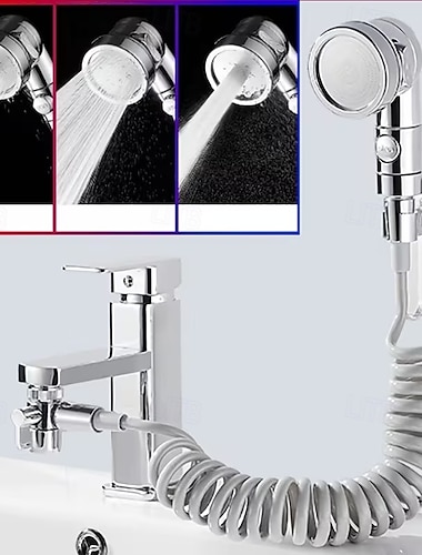  Handbrausekopf mit verstellbarem Strahl – Verlängerung für Badezimmerarmatur aus Edelstahl 304, abnehmbarer Schlauch für Badewanne &Waschbecken, ergonomisches Design für komfortables Baden, langlebig