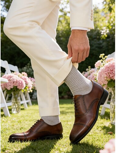  Bruine leren Oxford-schoenen voor heren – klassiek ontwerp met een hoogwaardige afwerking, perfect voor bruiloften, zakelijke gelegenheden en formele kleding.