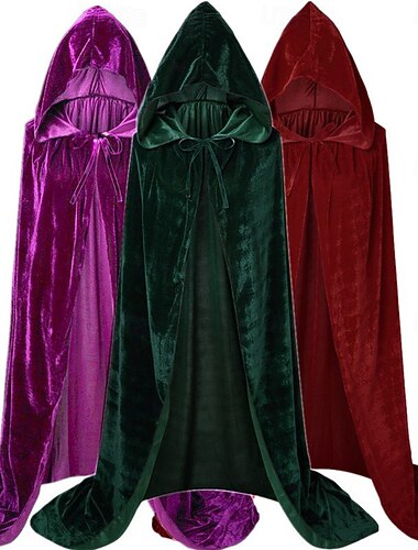  عتيق / معتق بانغك & قوطي العصور الوسطى عباءة مقنعين شالShawls الساحر و الساحرة Ranger الجان لون الصلبة ملابس تنكرية رجالي نسائي الفايكينج ليلة والبورجيس عيد الرعب مهرجان حفلة تنكرية حفل / مساء
