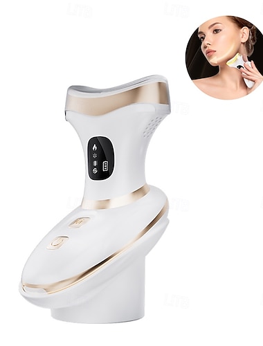  Valentinstag Muttertag Geschenke Kalt-Hot Gesichtshals-Massager Hautverjüngung LED-Therapie  Vibration EMS Facelift Tragbares Heimgerät