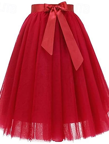  Costume élégant Jupe en tulle Jupe tutu Années 1950 Rétro Vintage Années 1980 Superposé Bouffi Neon Adulte Femmes Halloween Carnaval Soirée Performance Danse Ballet Se déguiser