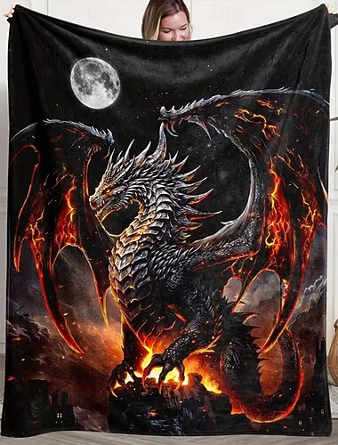  Coperta coperte in pile Coperta per divano Drago Regalo Classico 3D Fantasia Divano Da letto Coperta decorativa Coperta calda Arredamento per la casa