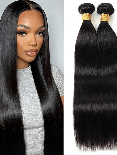  2 bundels haarweefsels Braziliaans haar steil menselijk haar extensions menselijk haarweefsel 10-28 inch