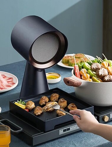  Tragbare Dunstabzugshaube, Tisch-Dunstabzugshaube mit 2-stufigem Abluftventilator, herausnehmbarem Aluminiumfilter, großem Fettauffangbehälter, tragbarer Küchenabzugsventilator, geeignet für