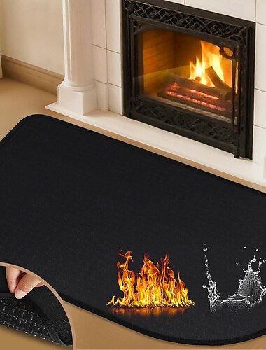 tappeto per camino, 2' x 3'6'' x 0.06'' tappeti per camino resistenti al fuoco, in fibra di vetro e con fondo antiscivolo, tappeti per camino resistenti al fuoco, cuscinetti per camino per stufa a