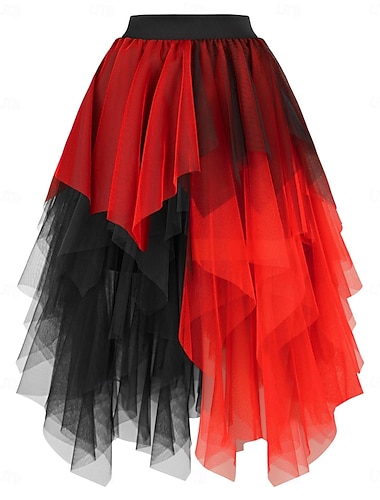  Costume élégant Jupe en tulle Rétro Vintage Années 1980 Superposé Asymétrique Bouffi Adulte Femmes Halloween Carnaval Soirée Performance Danse Ballet Se déguiser