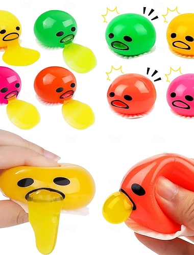  8-delers oppkasteggleke, ny gul oppkasteggleke, for barn og voksne, gave i form av delikate lekefyllleker