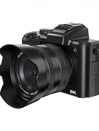  8K Speilløs DSLR-kamera med optisk zoom Dual front- og bakkameraer Retro design Nybegynnervennlig HD reisevlogging bærbar fotograferingskamera studenter Valentinsgave