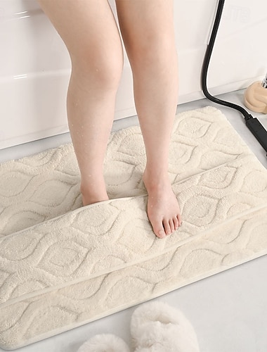  Fußmatten, weiche Badematte aus Baumwoll-Jacquard, saugfähige und rutschfeste Fußmatte für den Eingangsbereich, strapazierfähige und pflegeleichte Badezimmermatte, wasser- und fleckenabweisend