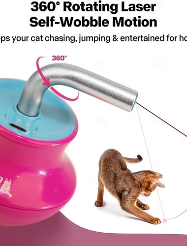  μοντέρνο γυροσκόπιο λέιζερ για γάτες, ροζ κόκκινο