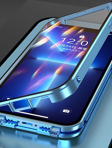  telefono Custodia Per iPhone 17 Pro Max 17 Air 16 15 14 Pro Max Plus Custodia ad adsorbimento magnetico Cristallino Rimovibile Trasparente Magnetico Armatura Vetro Temperato Metallo