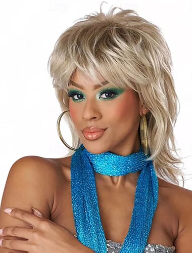  פאת בורי בלונדינית משנות ה-80 לנשים, פאת תחפושת של כוכבת פופ רוקר משנות ה-80