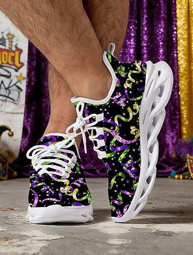 Miesten Karnevaali Konfettikuvio Nauhoitettavat Sneakerit - Pehmustetut Mukavuus Festivaalijalkineet Karnevaaliparaateihin Katujuhliin Teemajuhliin  Rentoutumislomiin