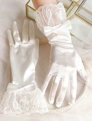  Térylène Longueur au poignet Gant Élégant Avec Noeud(s) / Couleur unie Gants de Mariage / Fête