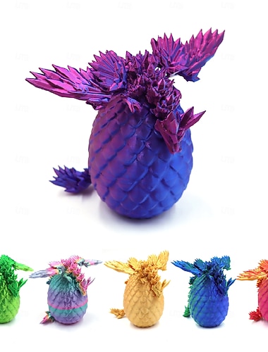  3D-gedruckte Dracheneier mit Drachen im Inneren, bewegliche Mini-Eier aus Kristall, Osterkorb-Füller, geheimnisvolle mythische Stücke