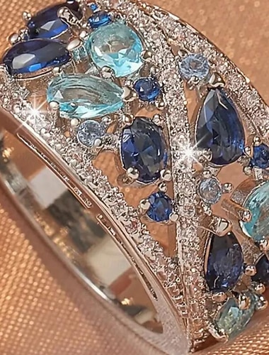  1 Stück Ring For Damen Kubikzirkonia Klar Täglich Abschlussball Geschenk Zirkon Kupfer Geometrisch