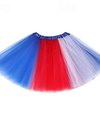  250. rocznica USA Dyskoteka Lata 80 Spódnica Tutu Pod spódnicą Strój na bal maskowy Damskie Karnawał 2026 Strój karnawałowy Bal maskowy Dzień Niepodległości 4 lipca Doroślu Dla dzieci Spódnica