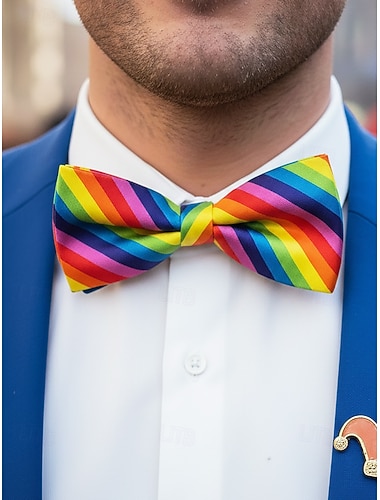  Herren Polyester gestreifte Fliegen in mehreren Mustern lebendige und farbenfrohe Designs perfekt für Karneval und Maskerade-Bälle