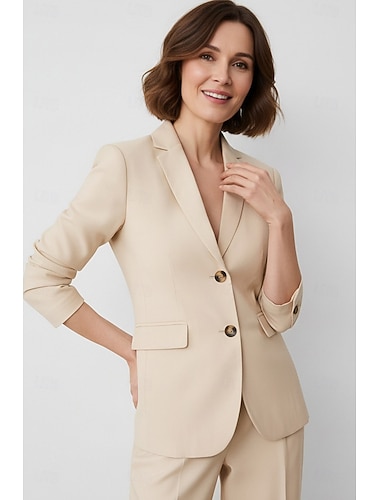  Női Blézer dzseki Iroda Munka Előírásos Sztrecs szövet Elegáns Hosszú ujj Hasított rever Csúcs hajtóka Egysoros