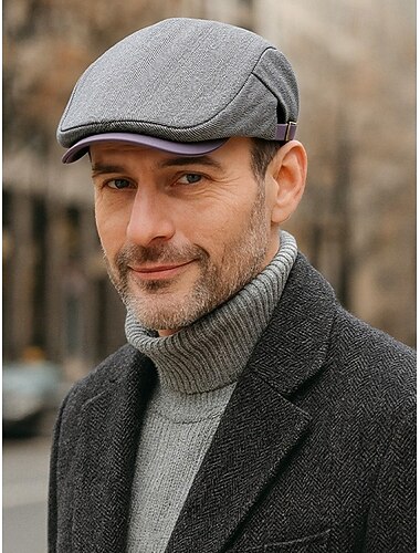  قبعة مسطحة من البوليستر بتصميم متعرج للرجال - أنيقة ومريحة، متوفرة بألوان متعددة للمناسبات الرسمية وغير الرسمية