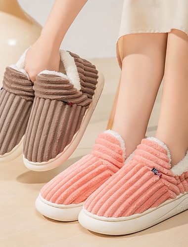  מגפי חורף לנשים מגפי שלג מכותנה קטיפה מעובה עם בטנת פליז אופנתית חמה נגד החלקה נעלי בית חיצוניות