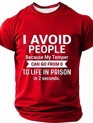  Herren Lustiger Slang T Shirt Kurzarm T-Shirt 3D-Druck Rundhalsausschnitt Hemd Mode Täglich Täglich Straße Blau Schwarz Rote Sommer Frühling Bekleidung S M L XL XXL XXXL