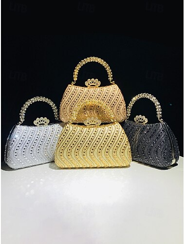  תיק ערב לנשים עם פאייטים ושרשרת, צבעים מרובים, מחומר פוליאסטר מיוחד, מושלם לחתונות ואירועים רשמיים