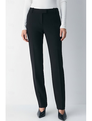  Per donna Pantaloni da abito Vestibilità dritta Affari Ufficio Formale Tessuto Elasticizzato Elegante Semplice