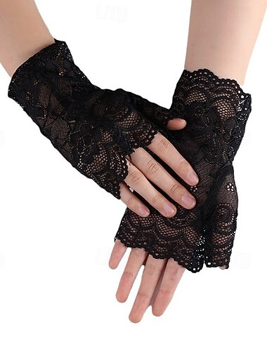  Elegant Vintage Roaring jaren '20 Handschoenen Avond handschoenen The Great Gatsby Kant Kostuum Dames Carnaval Maskerade Casual Carnaval Volwassenen Handschoenen Alle seizoenen