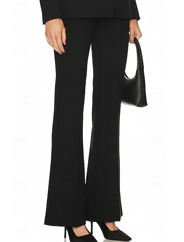  Per donna Pantaloni da abito Sirena Tromba Affari Ospite di nozze Elegante Classico Lunghezza alla caviglia Senza colletto Monopetto Un Bottone