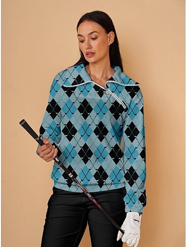  Per donna Felpa da golf Azzurro chiaro Manica Lunga Top Abbigliamento da golf da donna Abbigliamento Abiti Abbigliamento