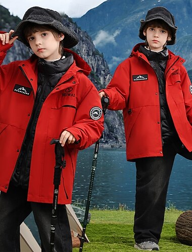  Bambini Unisex Giacca in piuma Giacca da esterno Giacca con Cappuccio Giacca Imbottita Capispalla Tinta unica Manica Lunga Tasca Impermeabile Tenere al caldo Antivento Cappotto All'aperto Quotidiano