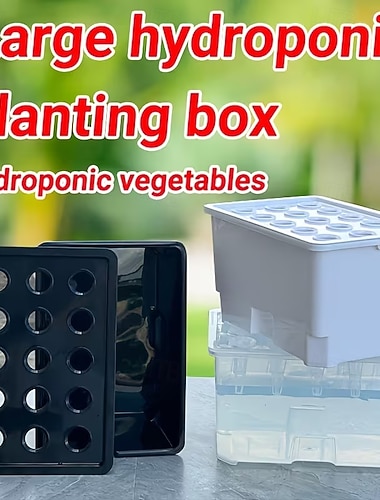  Suurikapasiteettinen sisätilojen multaseostusjärjestelmä, vesiviljelyyn tarkoitettu taimiruukkusarja suurella laatikolla, kestävästä muovista, ihanteellinen parvekkeelle &puutarhakäyttöön,