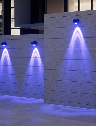 2/4 luces solares de pared para exteriores, de alto brillo, impermeables, para patio, calle, porche, valla, garaje, jardín, decoración perfecta